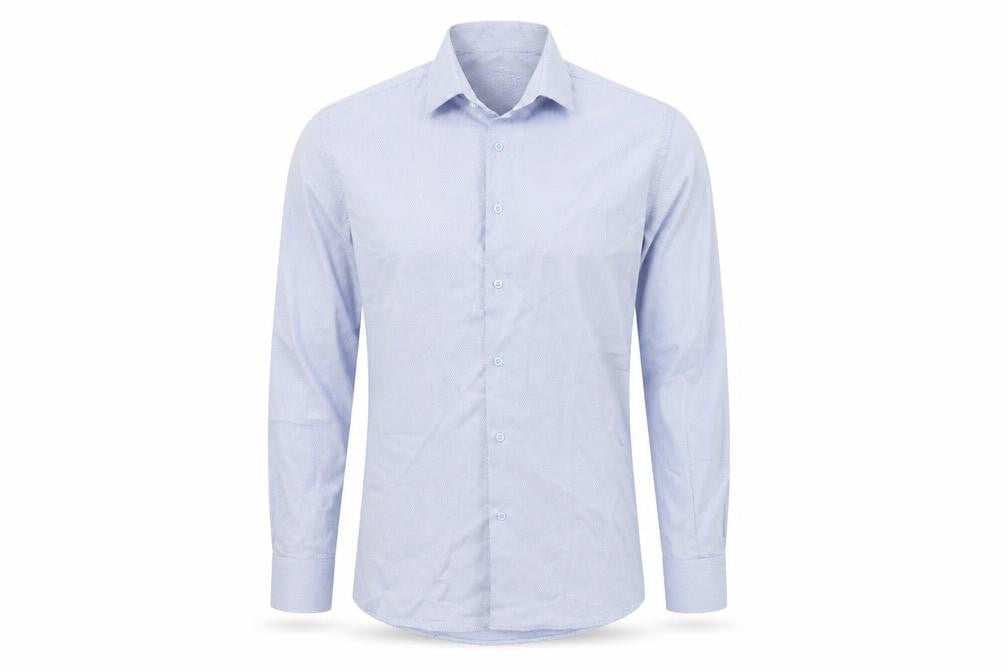 Hod Be Hod Men's Blue Slim Fit Long Sleeve Button-Up Shirt Size M