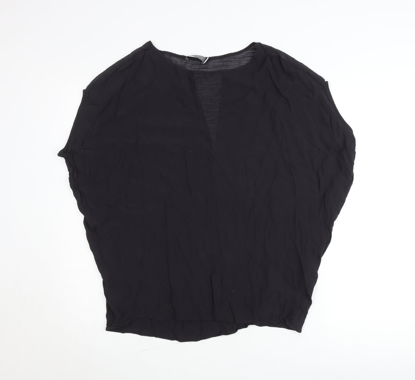 Mint Velvet Women's Black Relaxed Tunic Blouse Size L