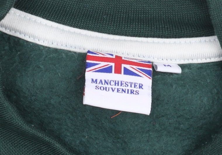 Manchester Souvenirs Men’s Green Varsity Jacket M Casual Lined