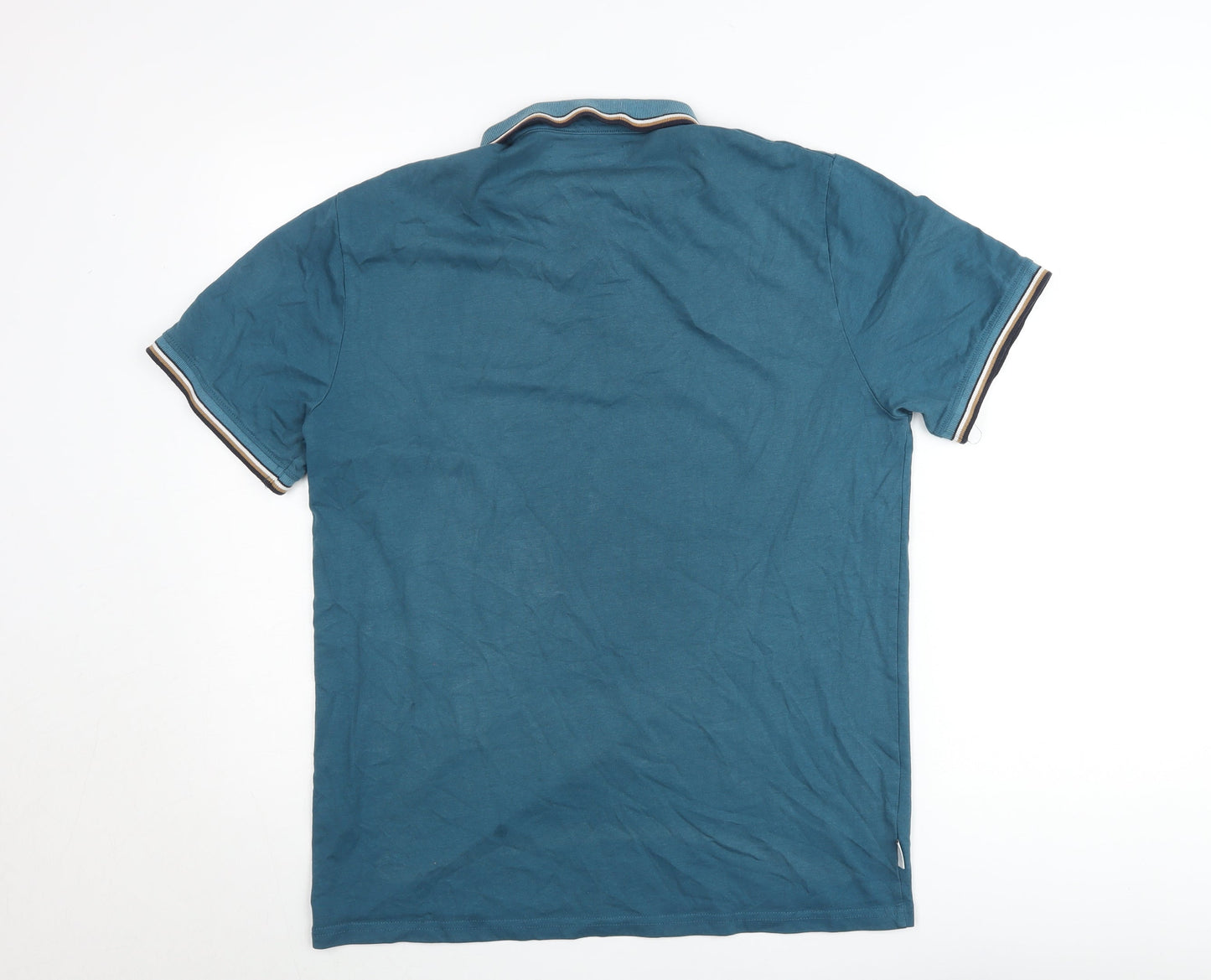 Kenrow Mens Blue XL Classic Cotton Short Sleeve Polo Shirt