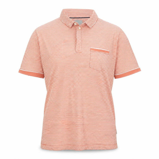 Marks and Spencer Womens Orange Striped Cotton Polo Shirt M