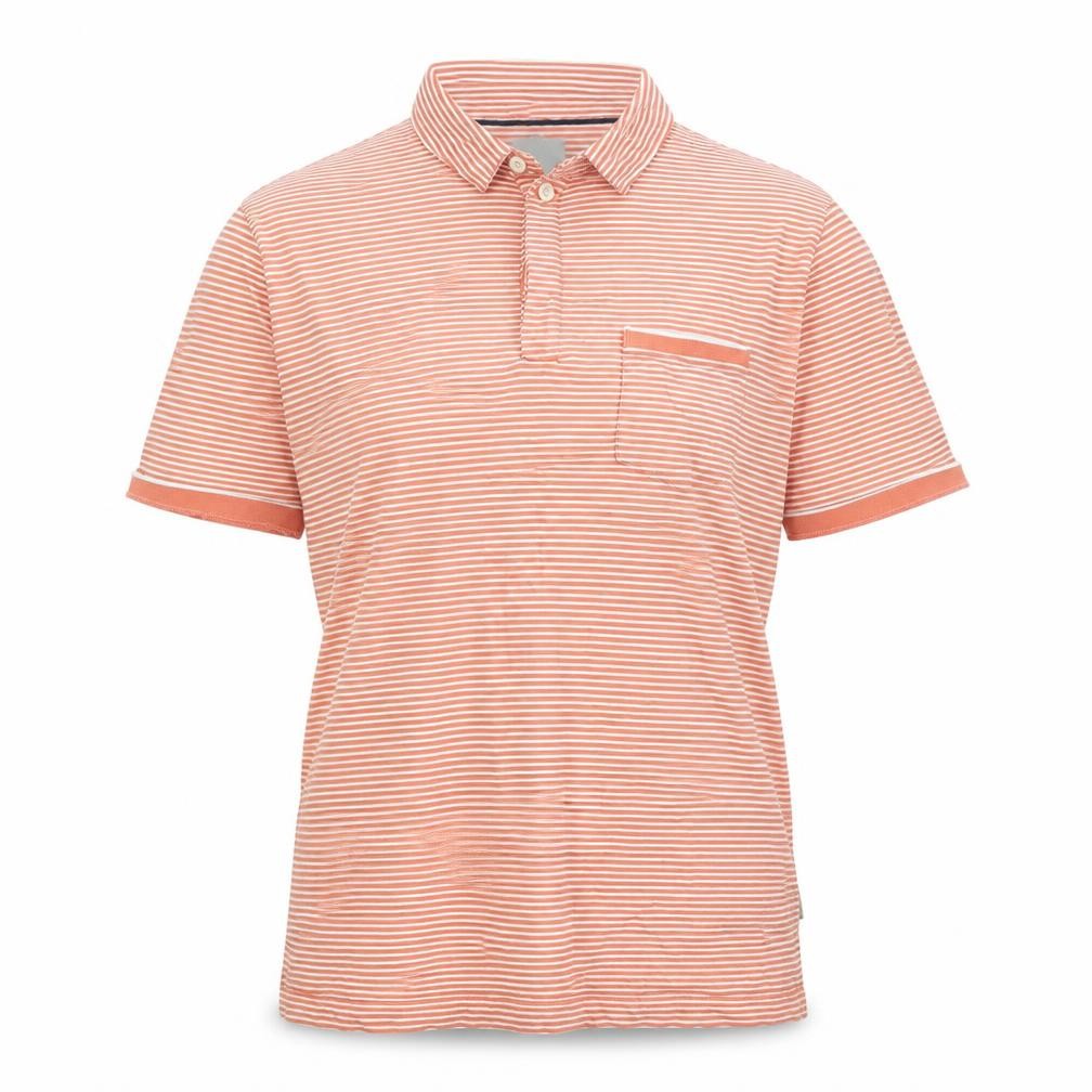 Marks & Spencer Womens Orange Striped Cotton Polo Shirt M