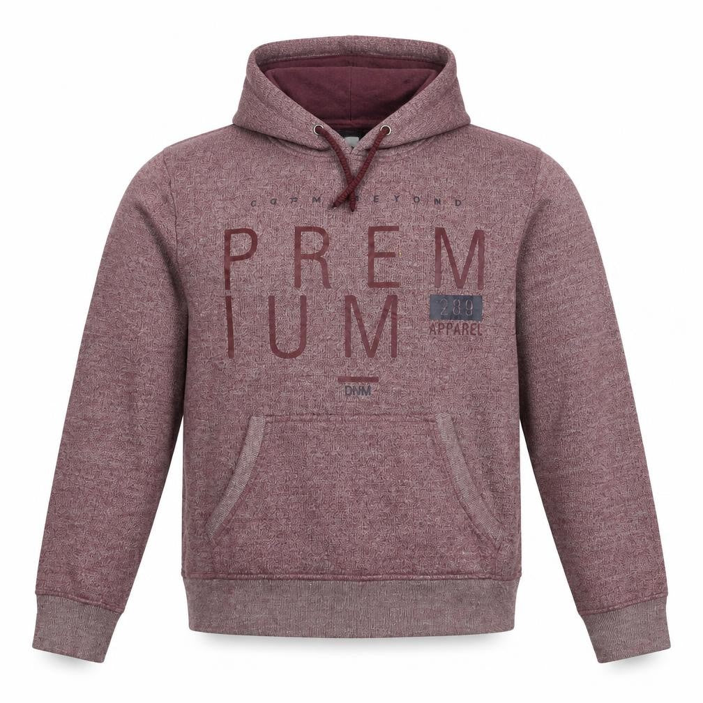 S&J Premium Apparel Men Red Pullover Hoodie Medium Knit Logo Graphic
