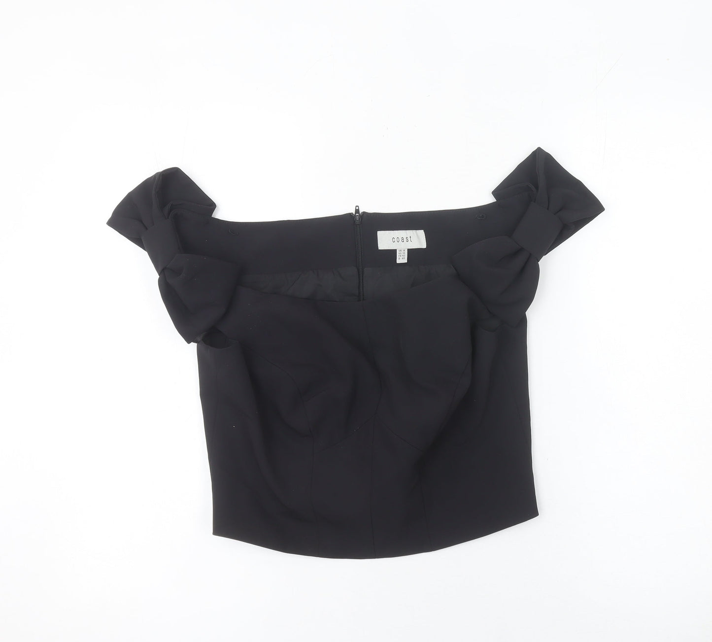 Coast Womens Black Off Shoulder Bow Evening Blouse UK 14
