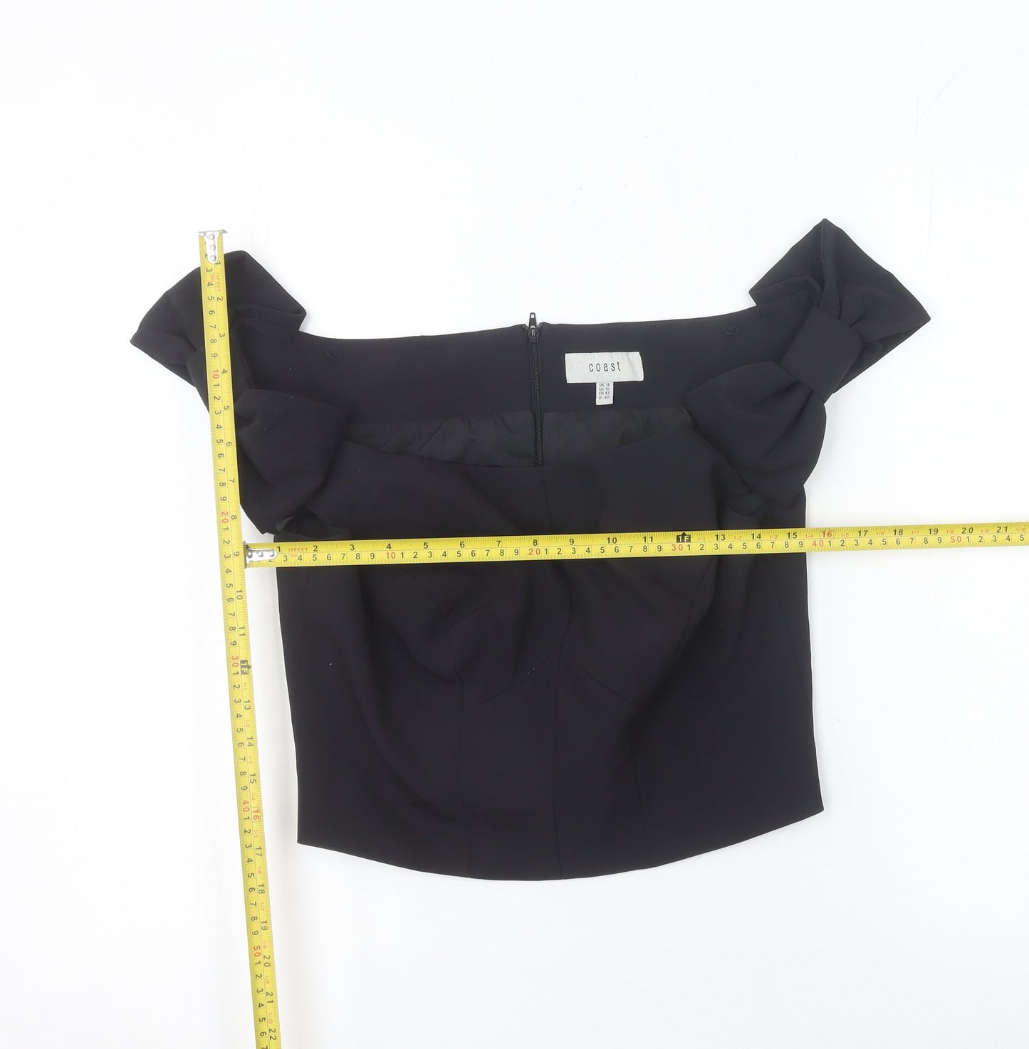 Coast Womens Black Off Shoulder Bow Evening Blouse UK 14