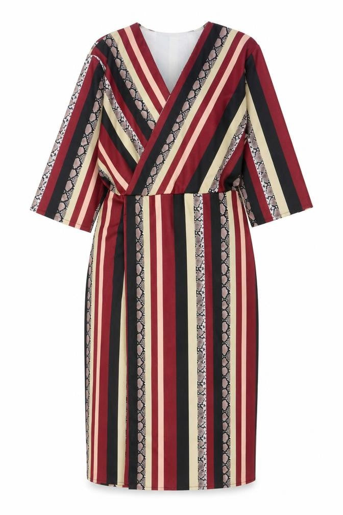 Pala D’Oro Women’s Multicoloured V-Neck Wrap Dress Size S