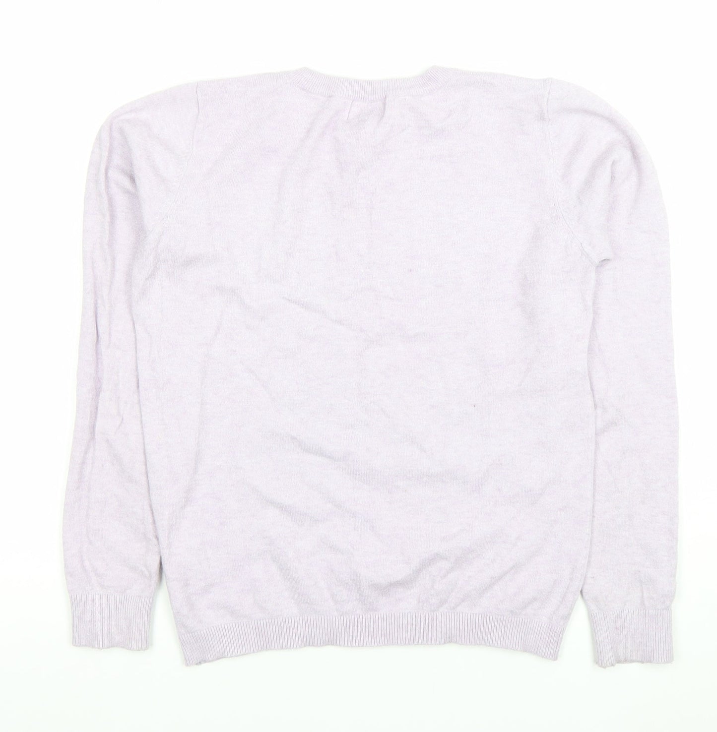OBJECT Women's Purple Wool Blend Crew Neck Jumper Size S