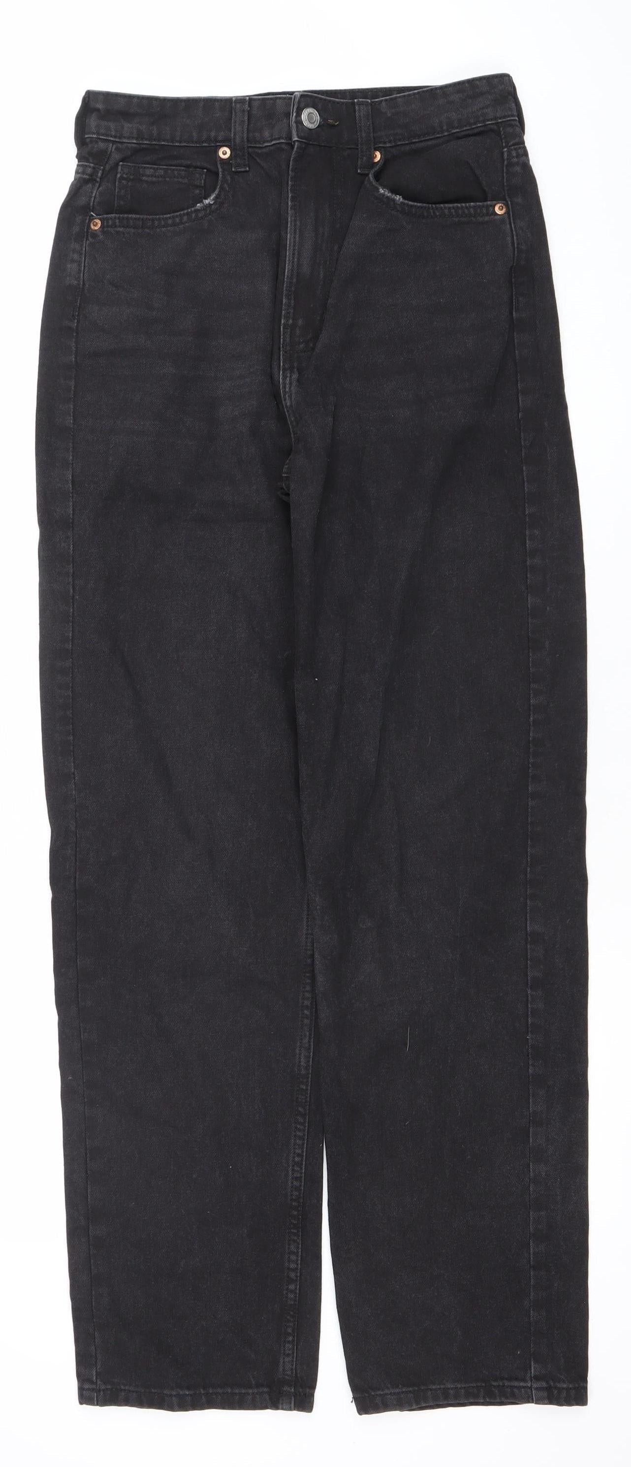 &Denim Womens Black 90s Straight High Waist Jeans Size 8