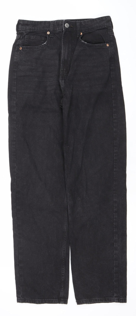 &Denim Womens Black 90s Straight High Waist Jeans Size 8