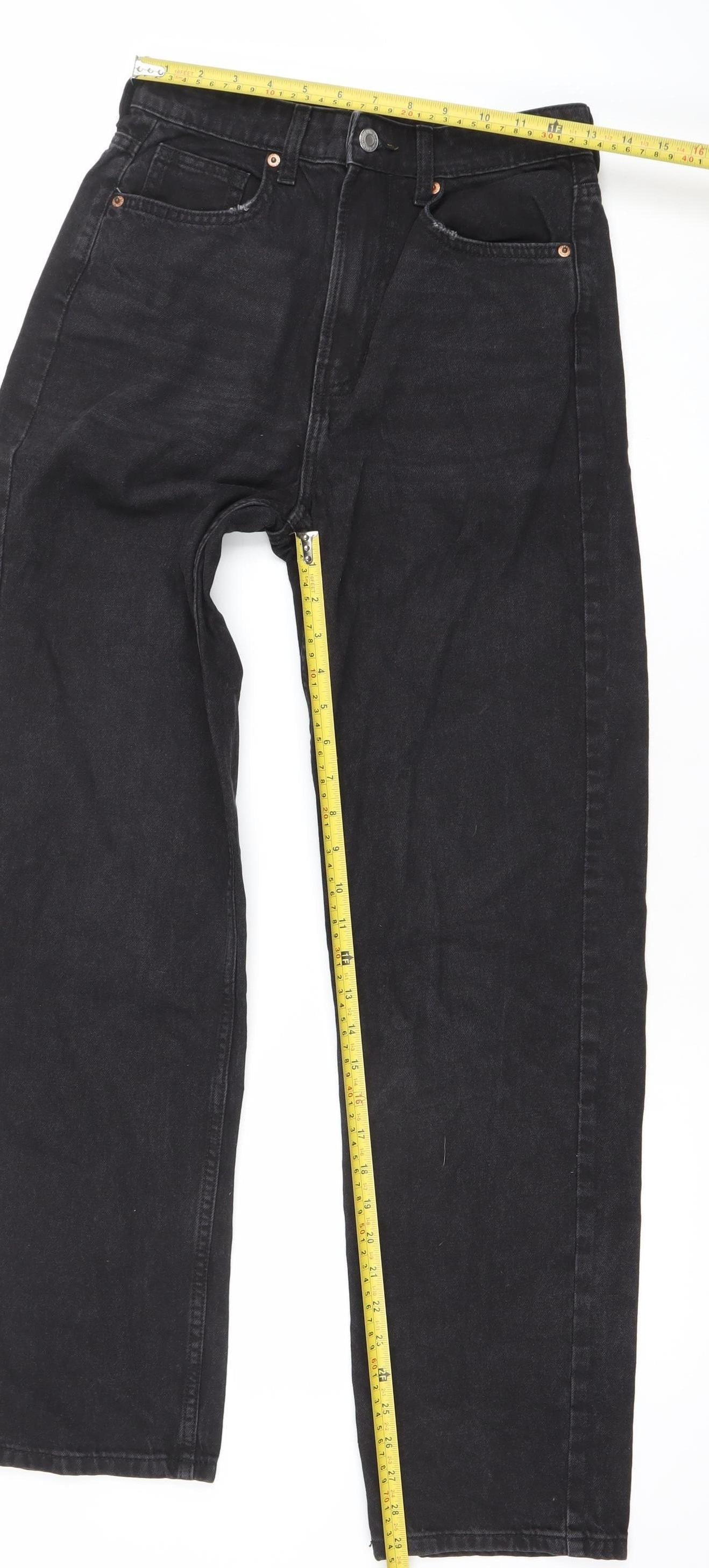 &Denim Womens Black 90s Straight High Waist Jeans Size 8