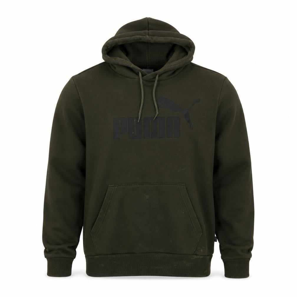 Puma Men’s Green Pullover Hoodie S Regular Fit Fleece Sportswear