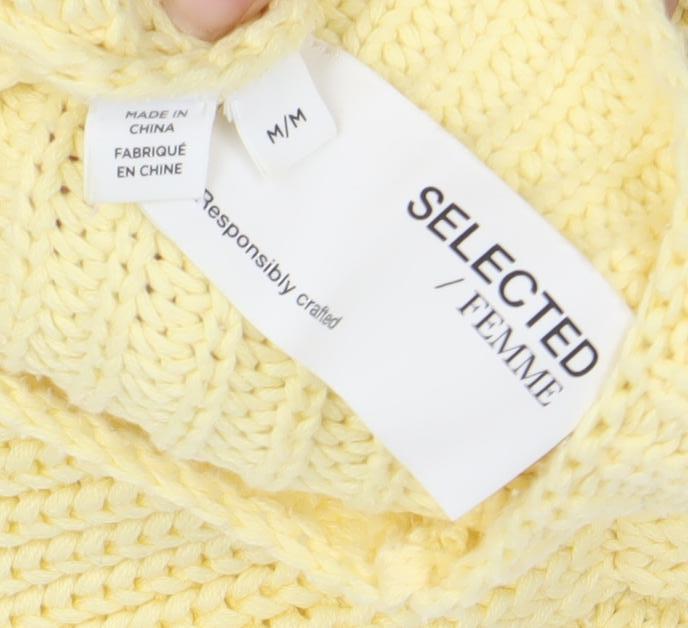 SELECTED FEMME Women's Yellow Knit Sleeveless Vest Jumper M