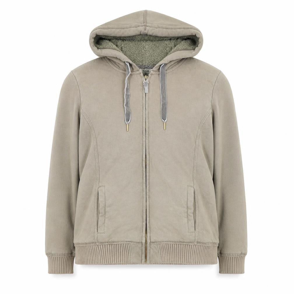 Marks & Spencer Womens Beige Full Zip Hooded Sweatshirt UK 18