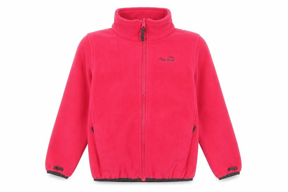 Peter Storm Girls Pink Fleece Full Zip Jacket 7-8 Years Lightweight Outdoor