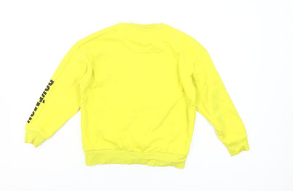 Close-up detail of Pokémon girls’ yellow pikachu sequin pullover sweatshirt 8 years