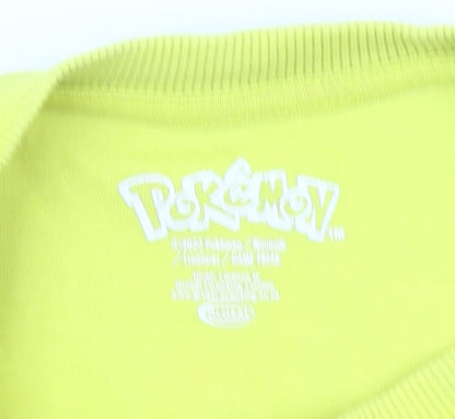 Brand and care label for Pokémon girls’ yellow pikachu sequin pullover sweatshirt 8 years