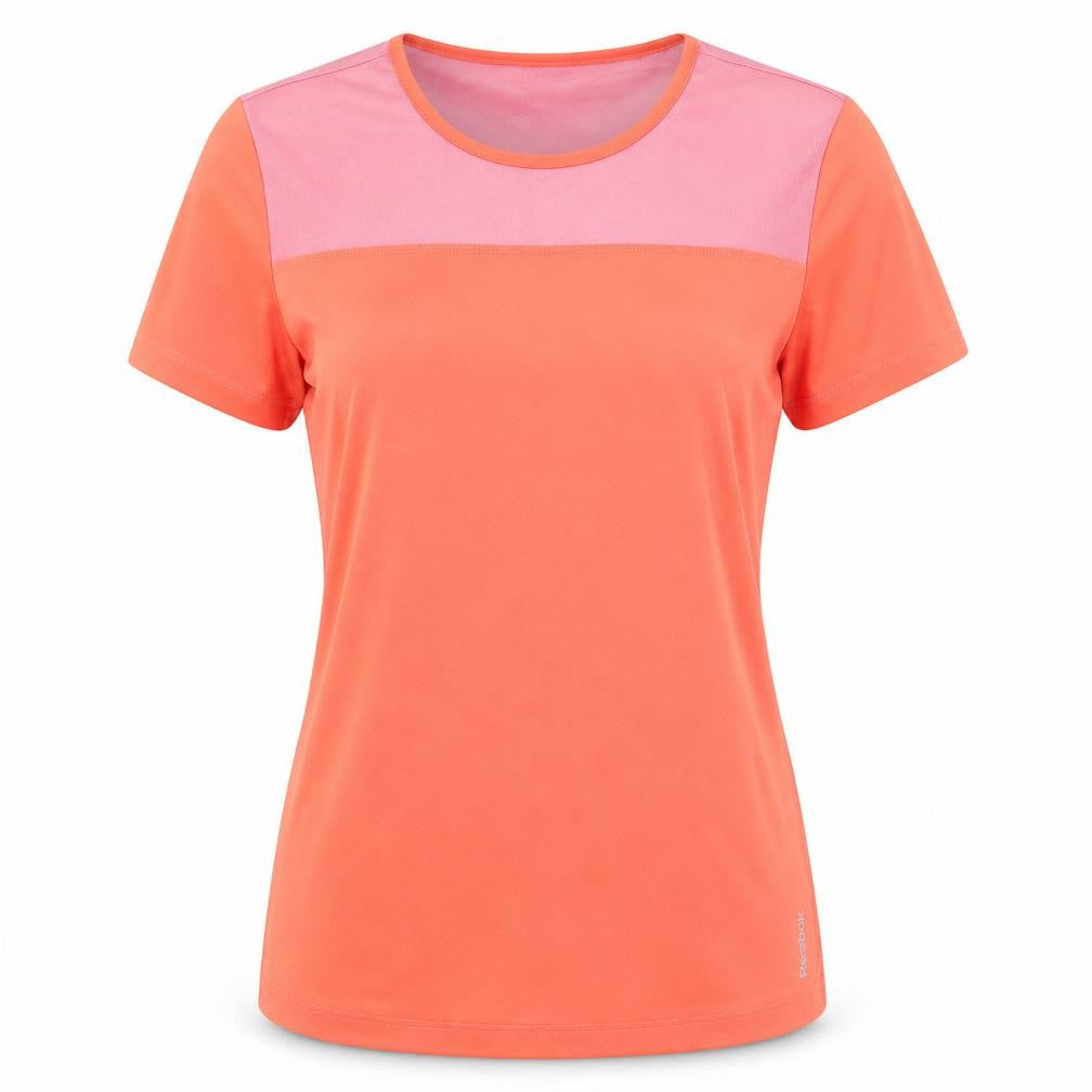 Reebok Women Orange Activewear Slim Fit T-Shirt Size L