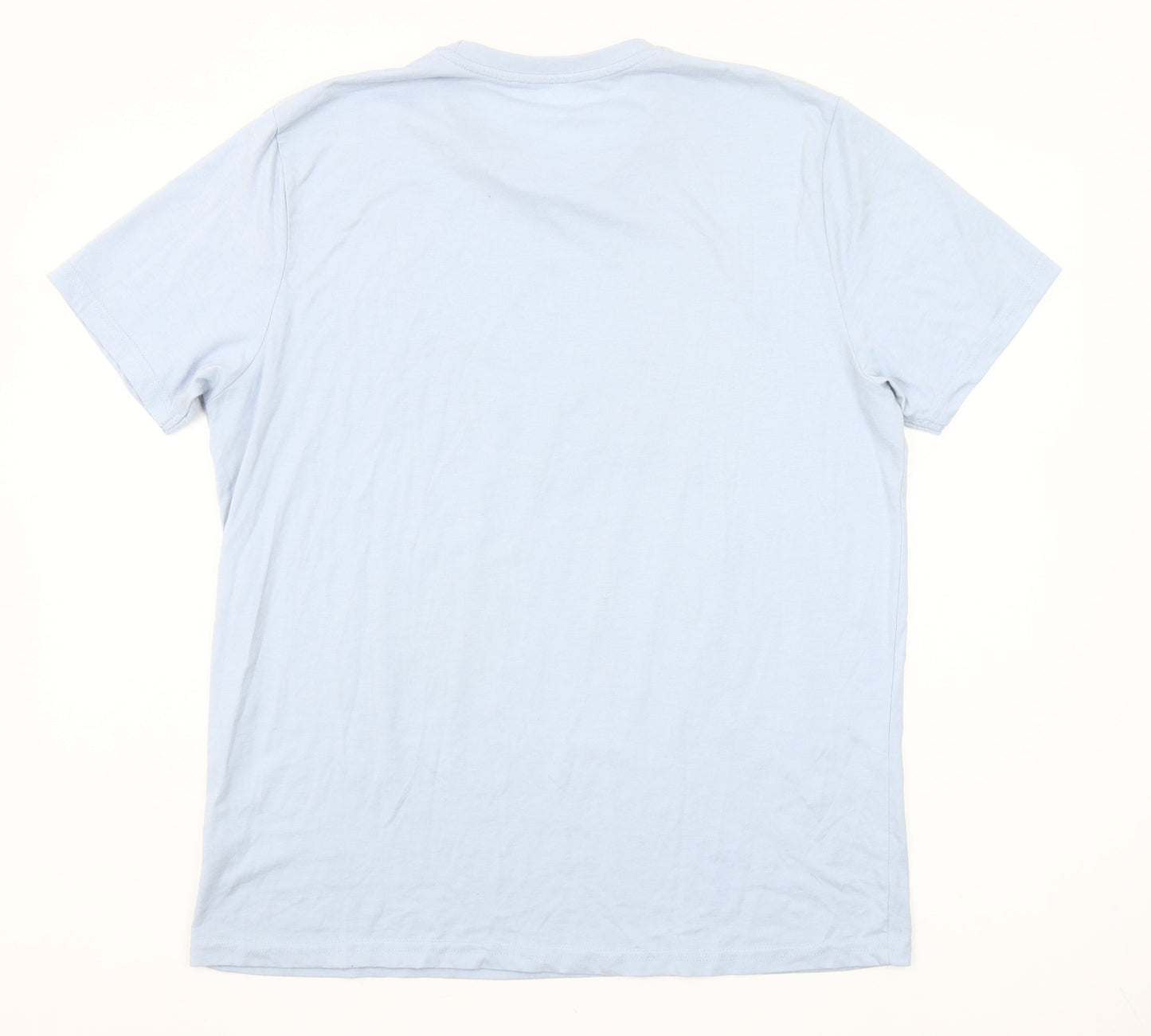 Dunnes Stores Men's Light Blue Art Print Regular Fit T-Shirt Size L