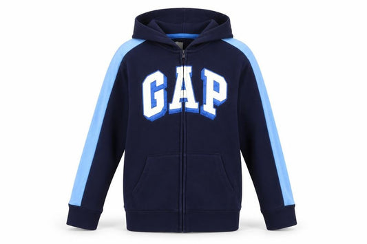 Gap Kids Girls Blue Full Zip Hoodie 10-11 Years Logo Fleece Sweatshirt
