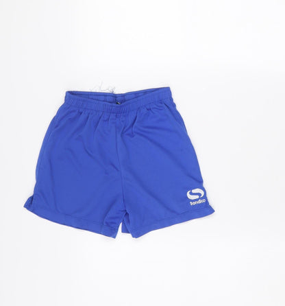 Additional front view of Sondico boys’ blue 5-6 years athletic shorts 100% polyester lightweight