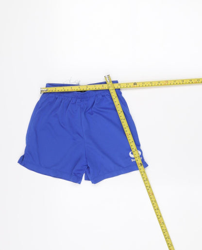 Back view of Sondico boys’ blue 5-6 years athletic shorts 100% polyester lightweight