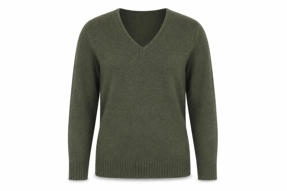 Vila Womens Green V-Neck Knit Pullover Jumper Size S