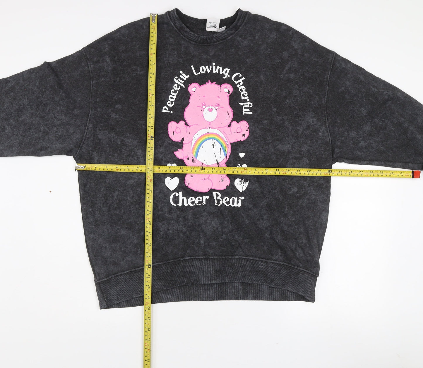 Bioworld Care Bears Women's Grey Graphic Pullover Sweatshirt Size S