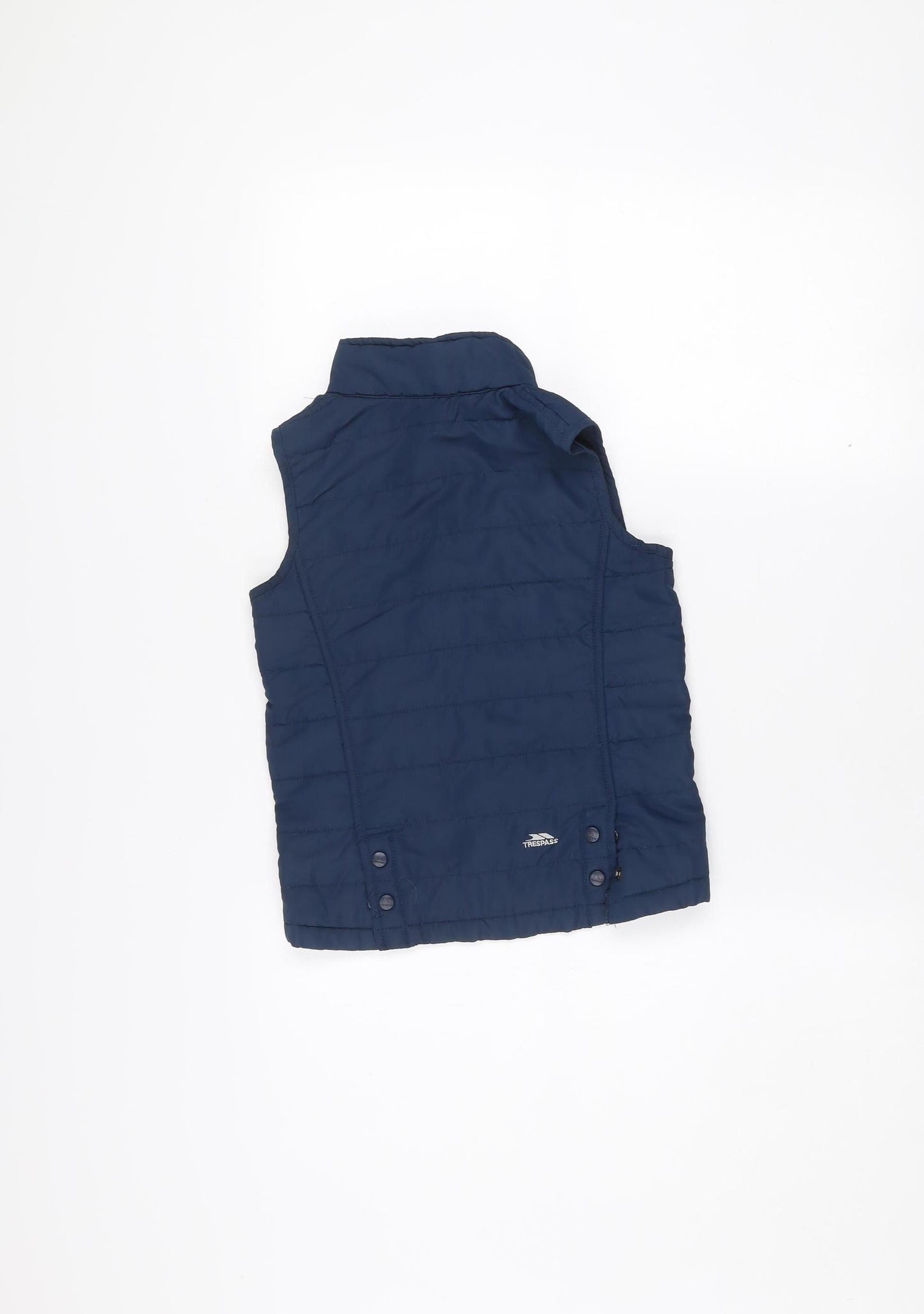 Trespass Girls Blue Padded Bodywarmer 5-6 Years Polyester Zip Waistcoat