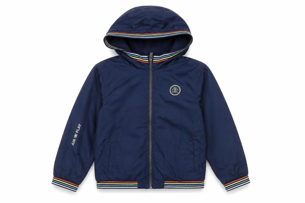 Mayoral Girls Blue Hooded Bomber Jacket 7 Years Polyester Lined Zip-Up