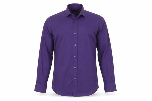 ADVISE Men's Purple Slim Fit Long Sleeve Button-Up Shirt 15 38in