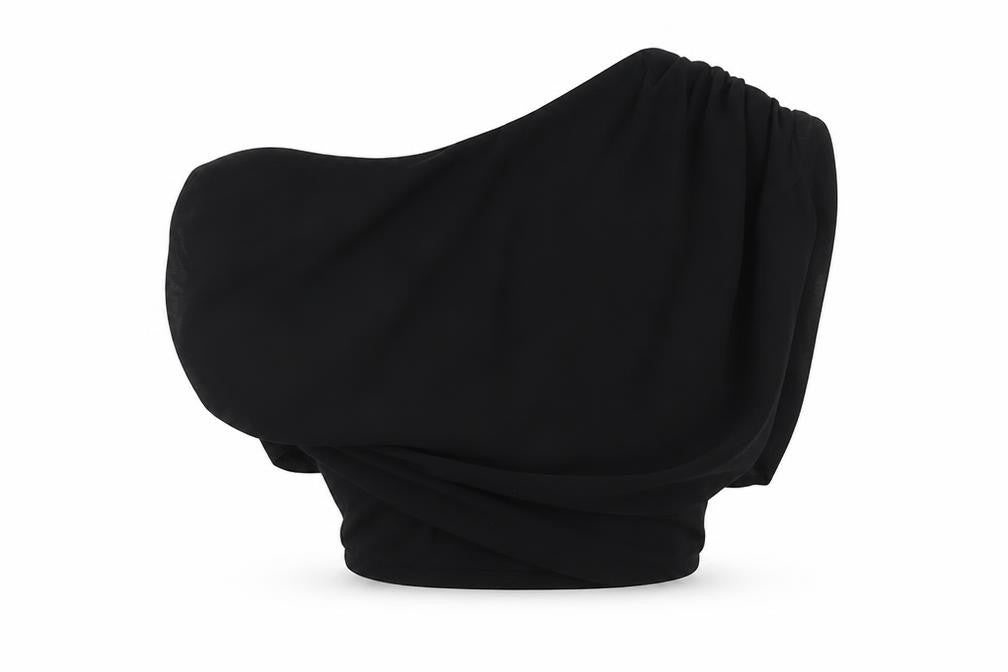PRETTYLITTLETHING Womens Black Strapless Cropped Zip Blouse Size 14