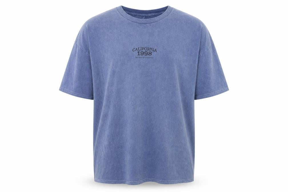 New Look Men Blue California 1998 Crew Neck Cotton T-Shirt Size L