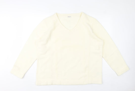Damart Women Ivory Fleece Pullover Sweatshirt UK 18/20 L