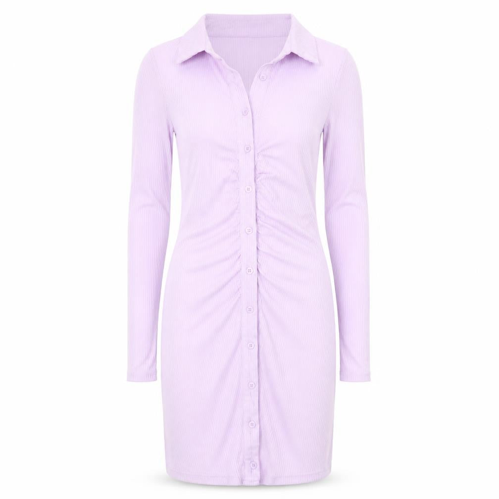 PRETTYLITTLETHING Women’s Purple Collared Shirt Dress UK 8