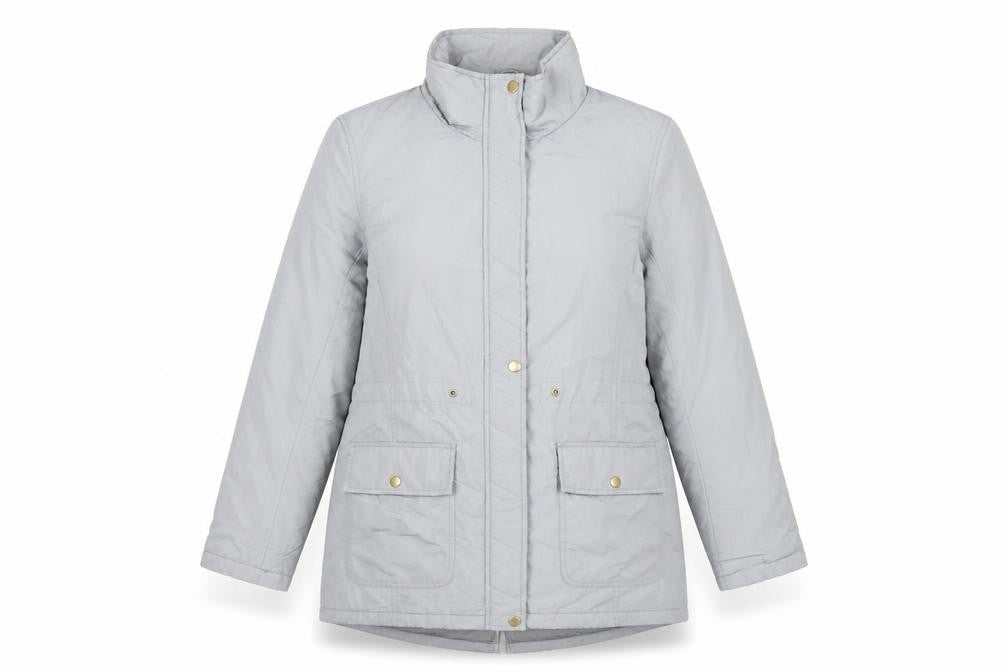 Anthology Women’s Grey Parka Jacket Size 12 Nylon Mid-Length