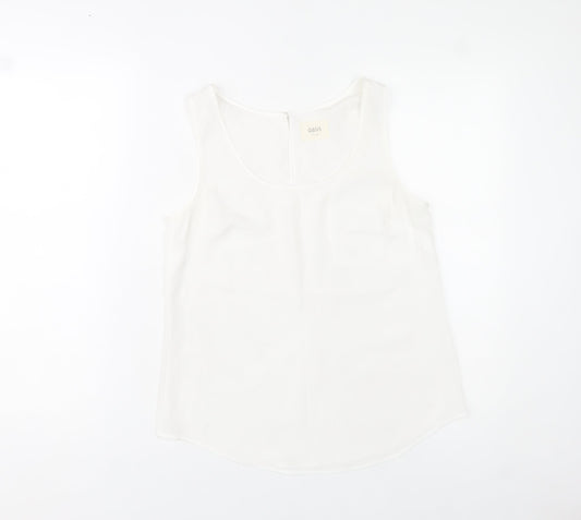 Oasis Women’s White Sleeveless Chiffon Tank Top Size 10