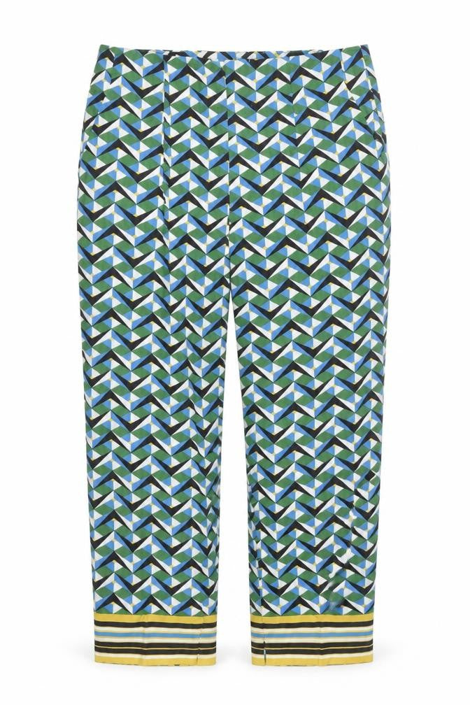 Zara Women Multicoloured Geometric Cropped Trousers Size 10