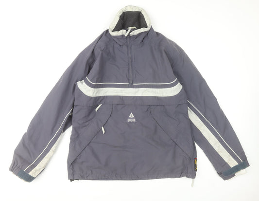 White Stuff Men's Grey L Anorak Jacket Water Resistant Outdoor Zip Pockets
