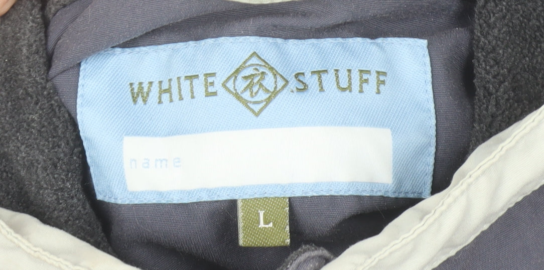 White Stuff Men's Grey L Anorak Jacket Water Resistant Outdoor Zip Pockets