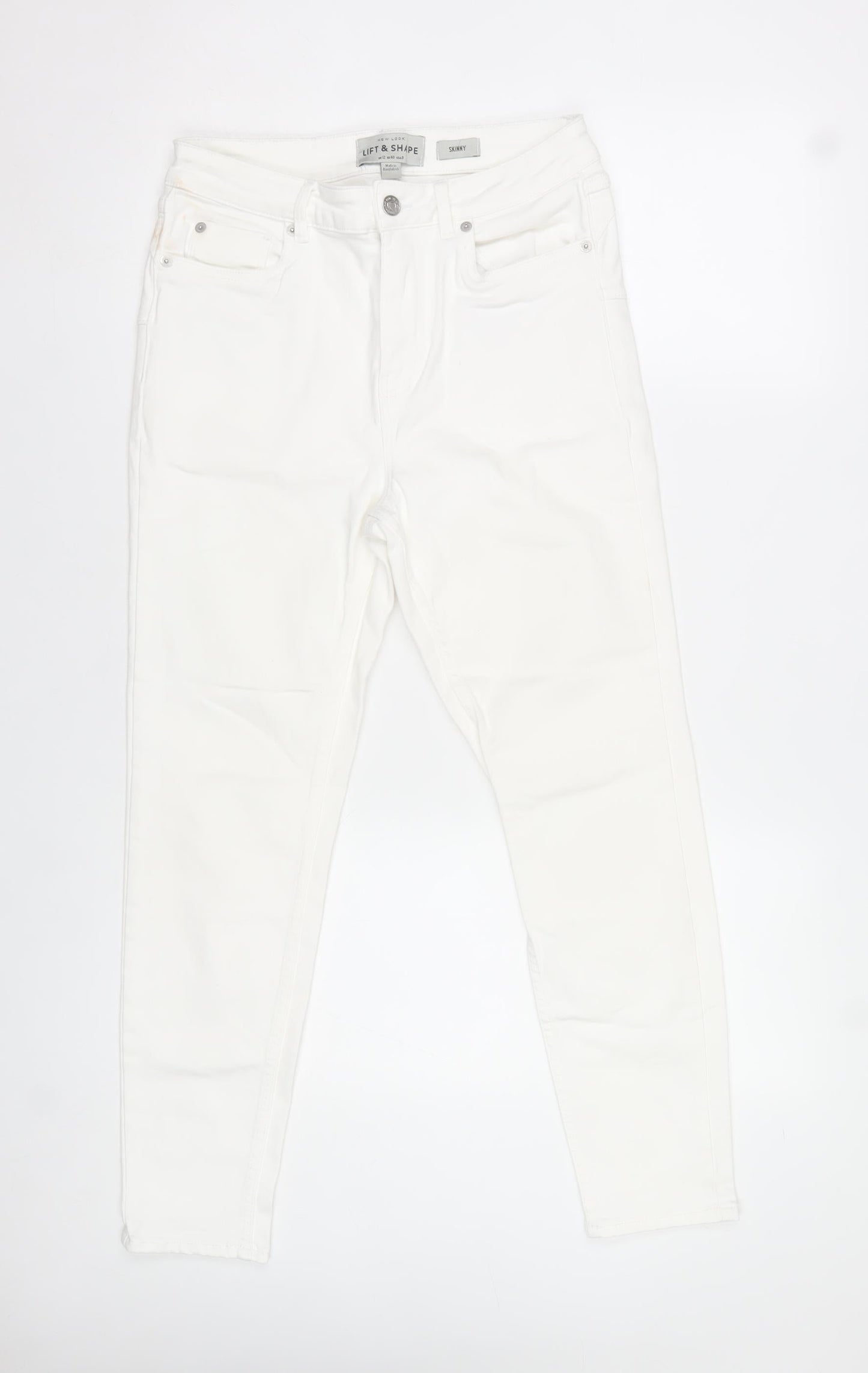 New Look Women White Skinny Lift & Shape Jeans Size 12