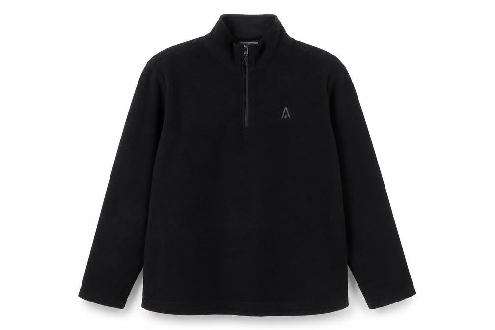 Glacier Point Men's Black Fleece 1/4 Zip Pullover Sweatshirt L