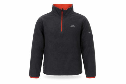 Front view of Trespass boys’ grey fleece 1/4 zip pullover sweatshirt 7-8 years