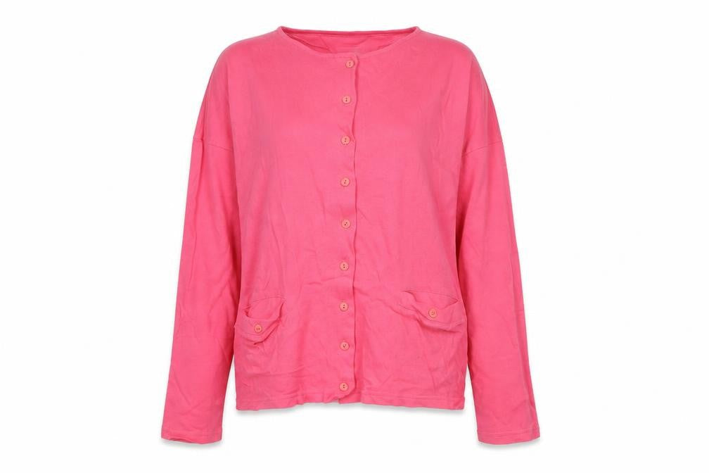 St Bernard Women Pink Cotton Button-Up Long Sleeve Top One Size