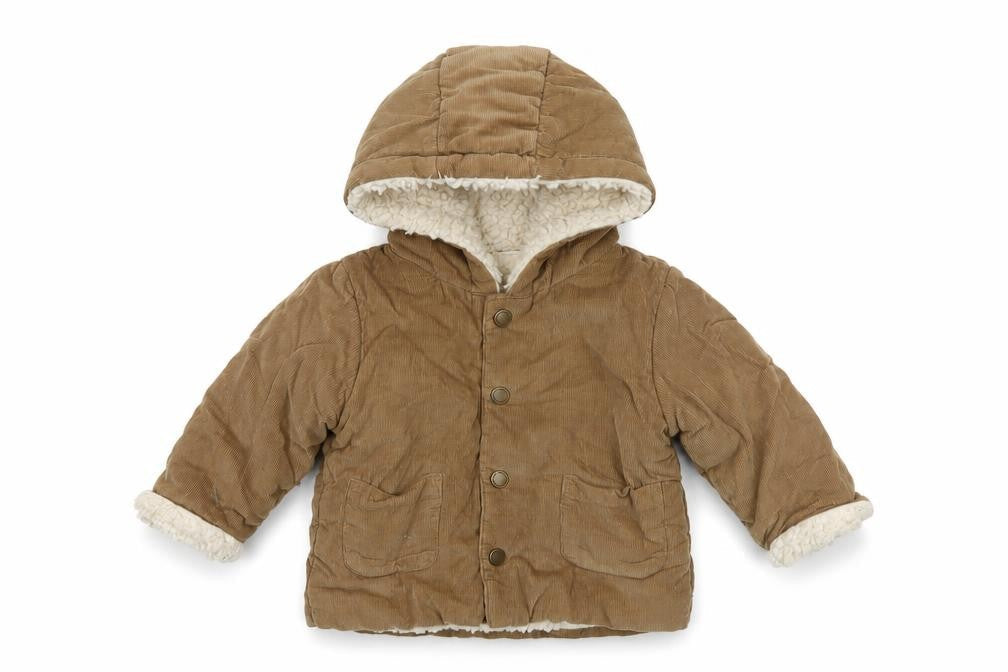 Next Unisex Baby Brown Corduroy Hooded Puffer Jacket 6-9 Months