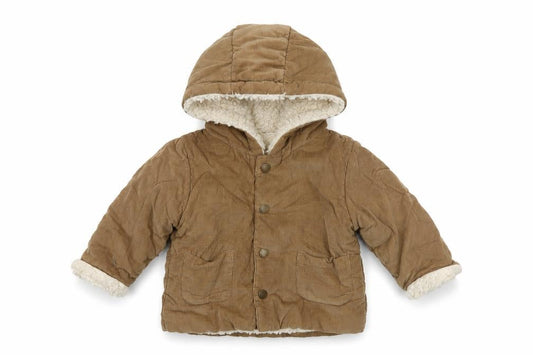 Next Unisex Baby Brown Corduroy Hooded Puffer Jacket 6-9 Months