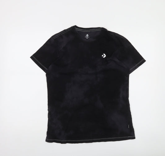 Converse Men's Black Crew Neck Short Sleeve T-Shirt Size S