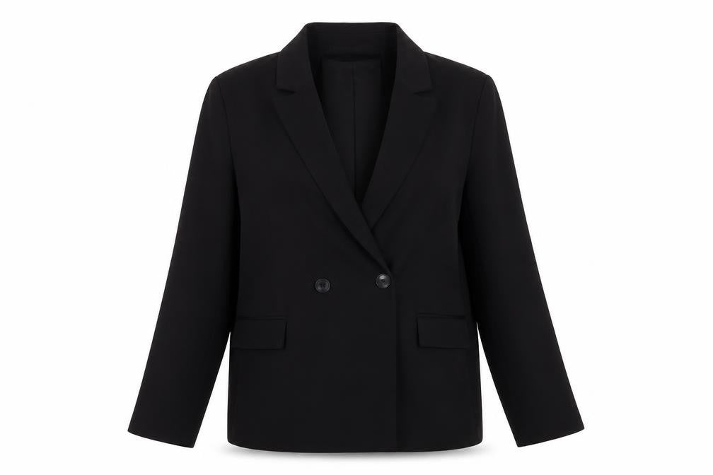 Bershka Womens Black Double-Breasted Blazer Jacket Size 12