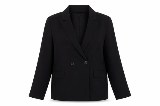 Bershka Womens Black Double-Breasted Blazer Jacket Size 12
