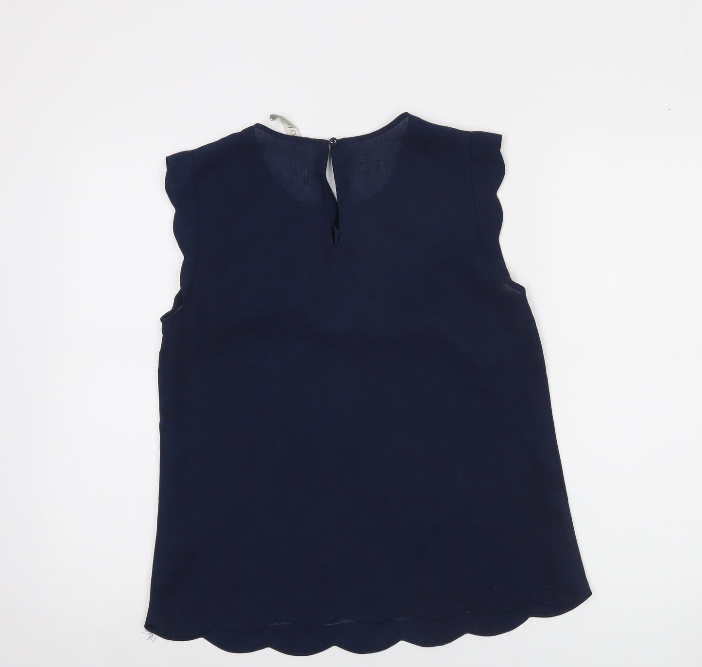 Oasis Womens Blue Cotton Sleeveless Tunic Blouse Size 10