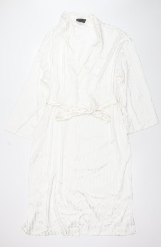 Francis Brenman Women's White Satin Kimono Robe M